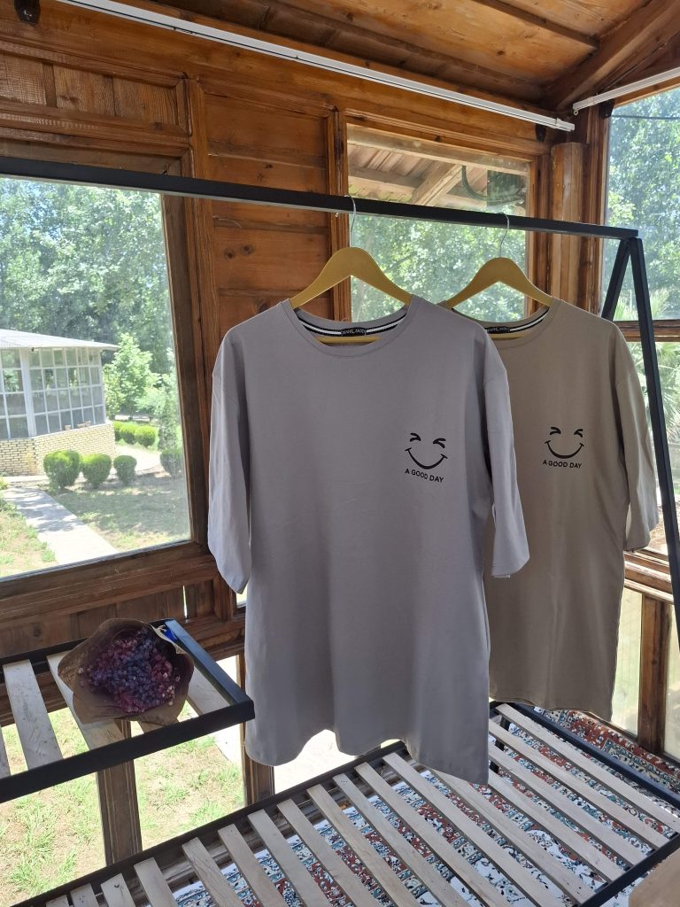تیشرت لانگ طرح «A GOOD DAY»