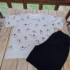 تیشرت و شلوارک گل و حیوانات با مزه