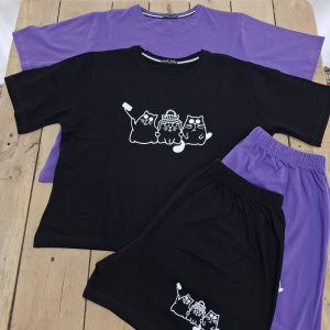 ست راحتی کراپ و شورتک زنانه