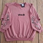 بلوز آستین گل دوزی شده صورتی